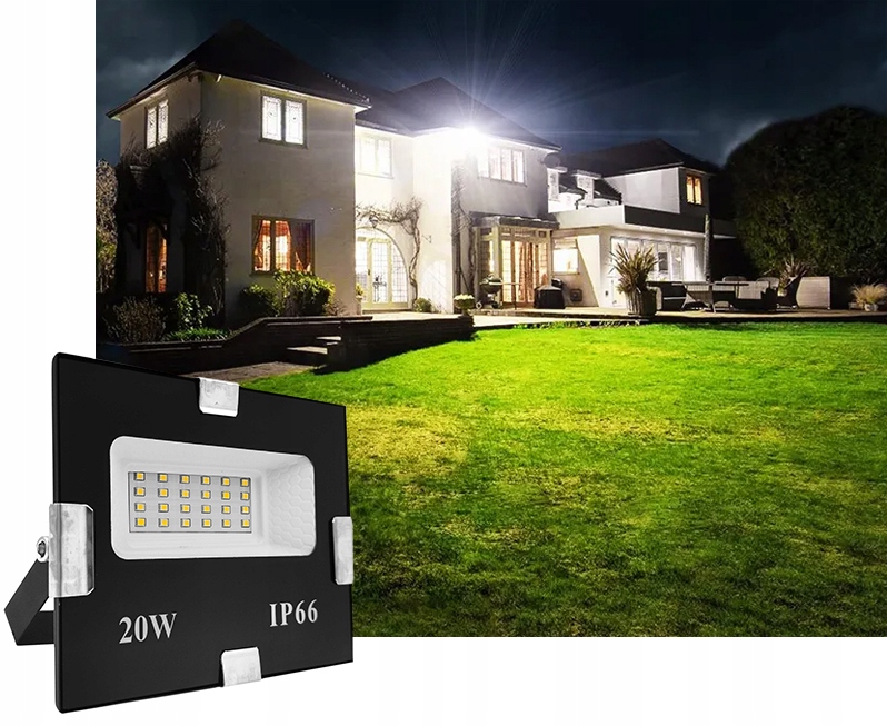 HALOGEN LED 20W NAŚWIETLACZ LAMPA REFLEKTOR ZIMNY WODOSZCZELNY IP66 JASNY Marka inna