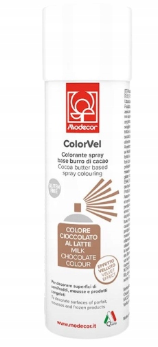 Levně Potravinářské Barvivo Ve Spreji Semišová Mléčná Čokoláda 250 ML Modecor