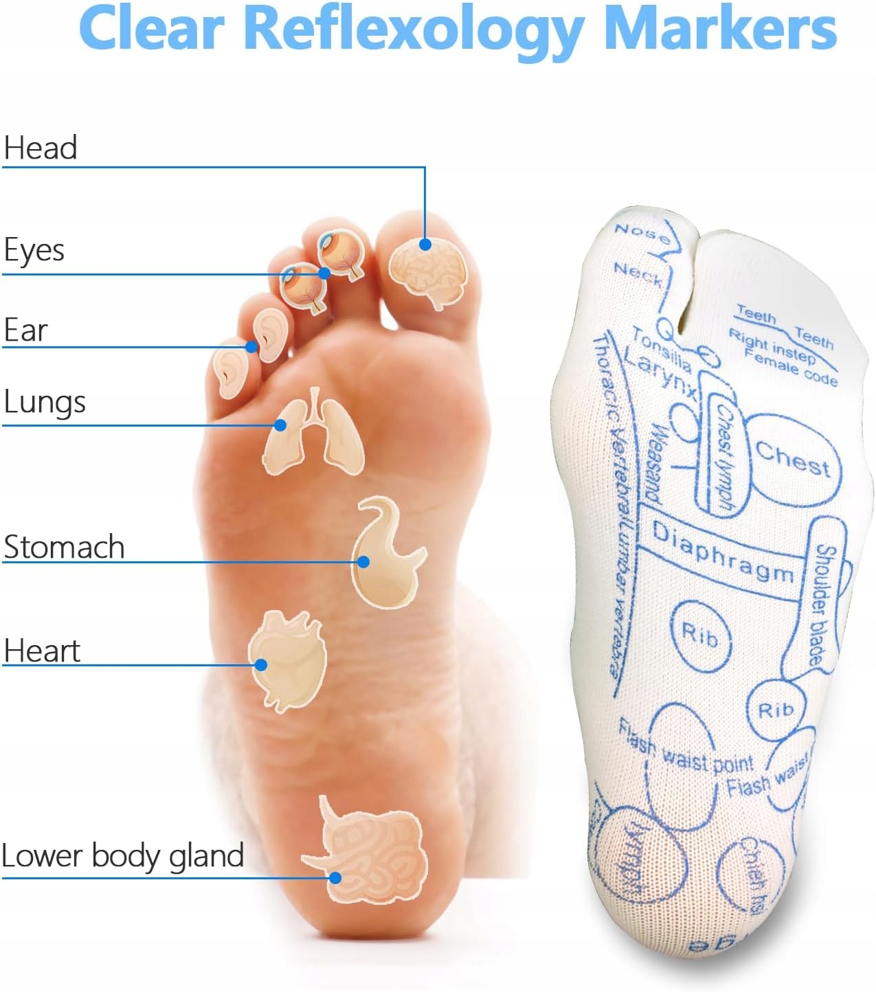 Ponožky Pro Reflexní Masáž Nástroje 2 Páry Akupresura Relaxační