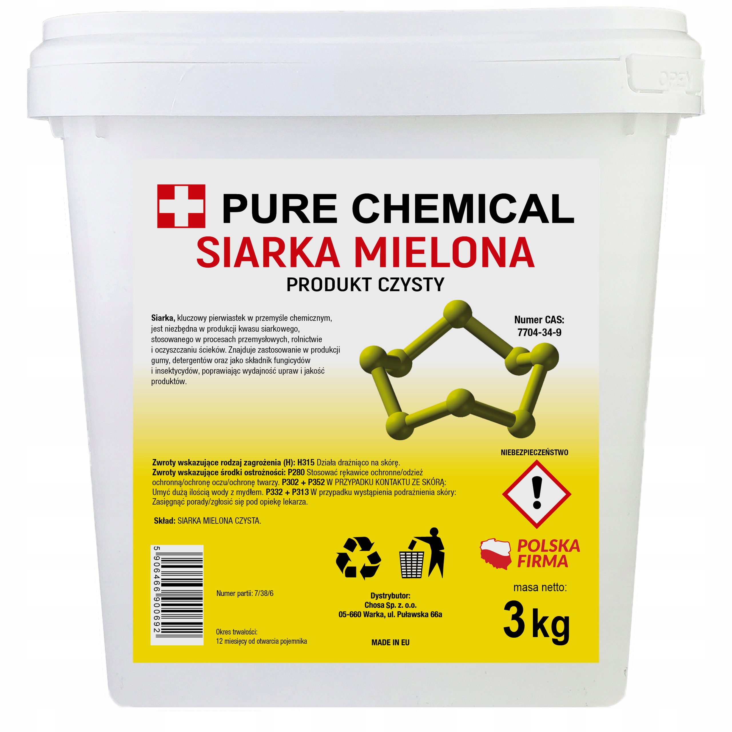 Mletá Síra Čistá Prášek Síry Čistota 3 kg