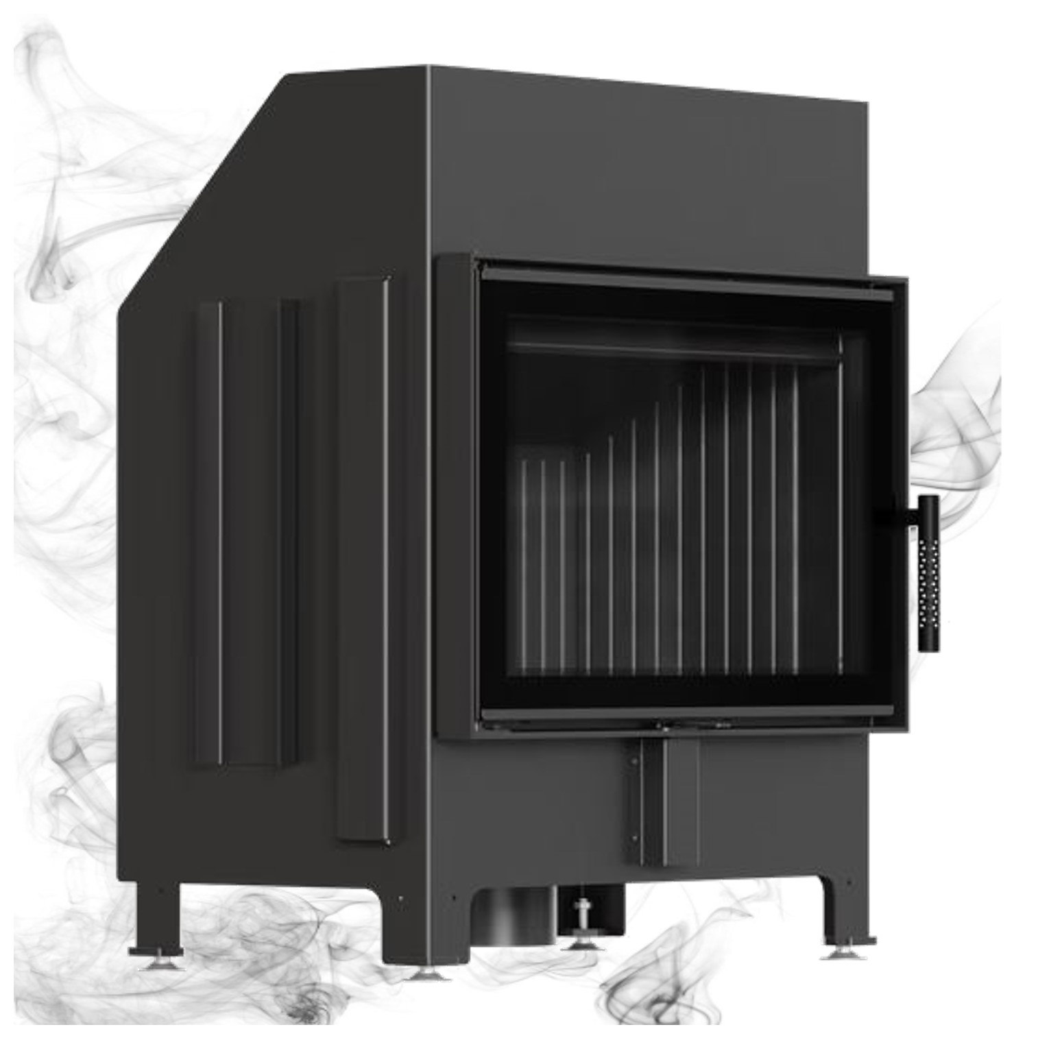 Krbová vložka krbová sklo jednoduchá černá uvnitř Kratki Zibi Eco 9,9 kW