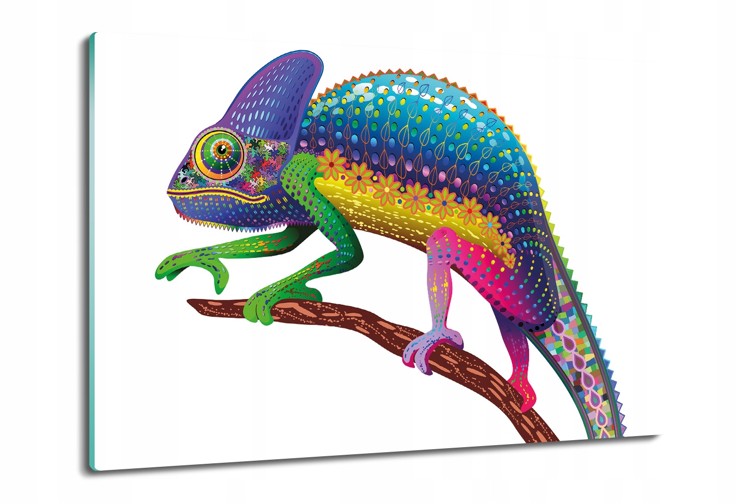 skleněná deska do kuchyně Kameleon duha barva 80x52