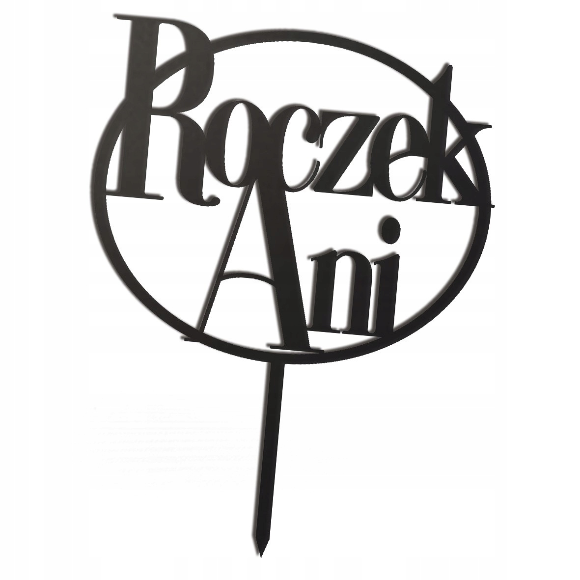 

czarny topper Roczek [Imię] tort 48h