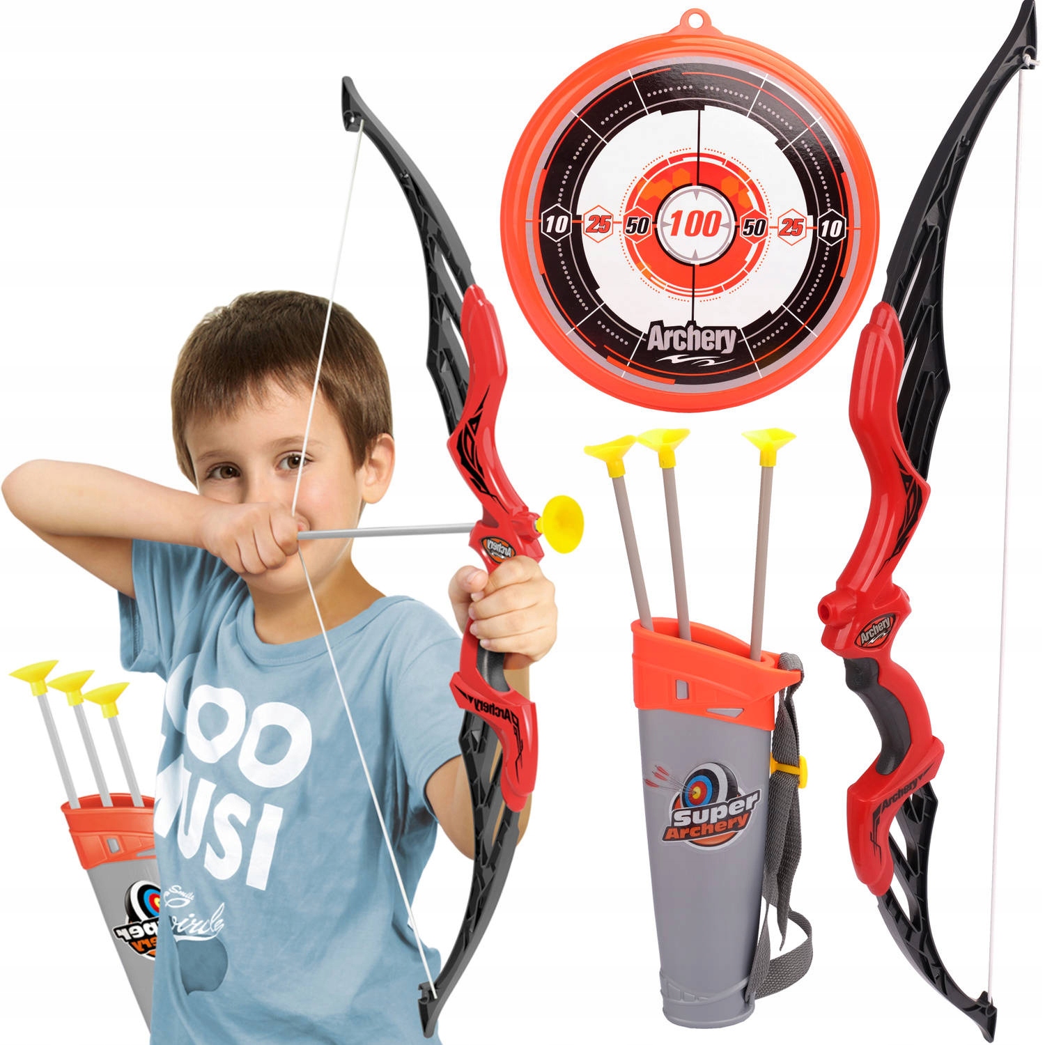

Duży Łuk Dla Dzieci 66 cm Tarcza Kołczan 3 Strzały