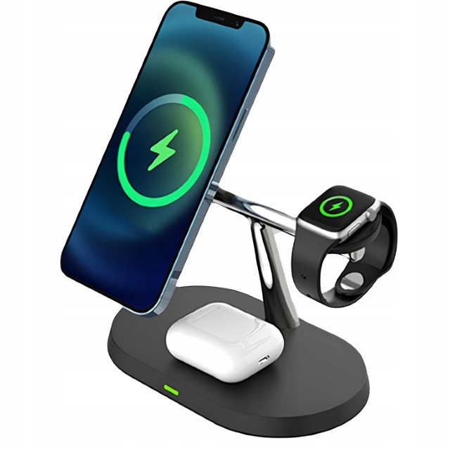 Indukční Nabíječka 3V1 Pro Iphone Apple Watch Airpods, Černá
