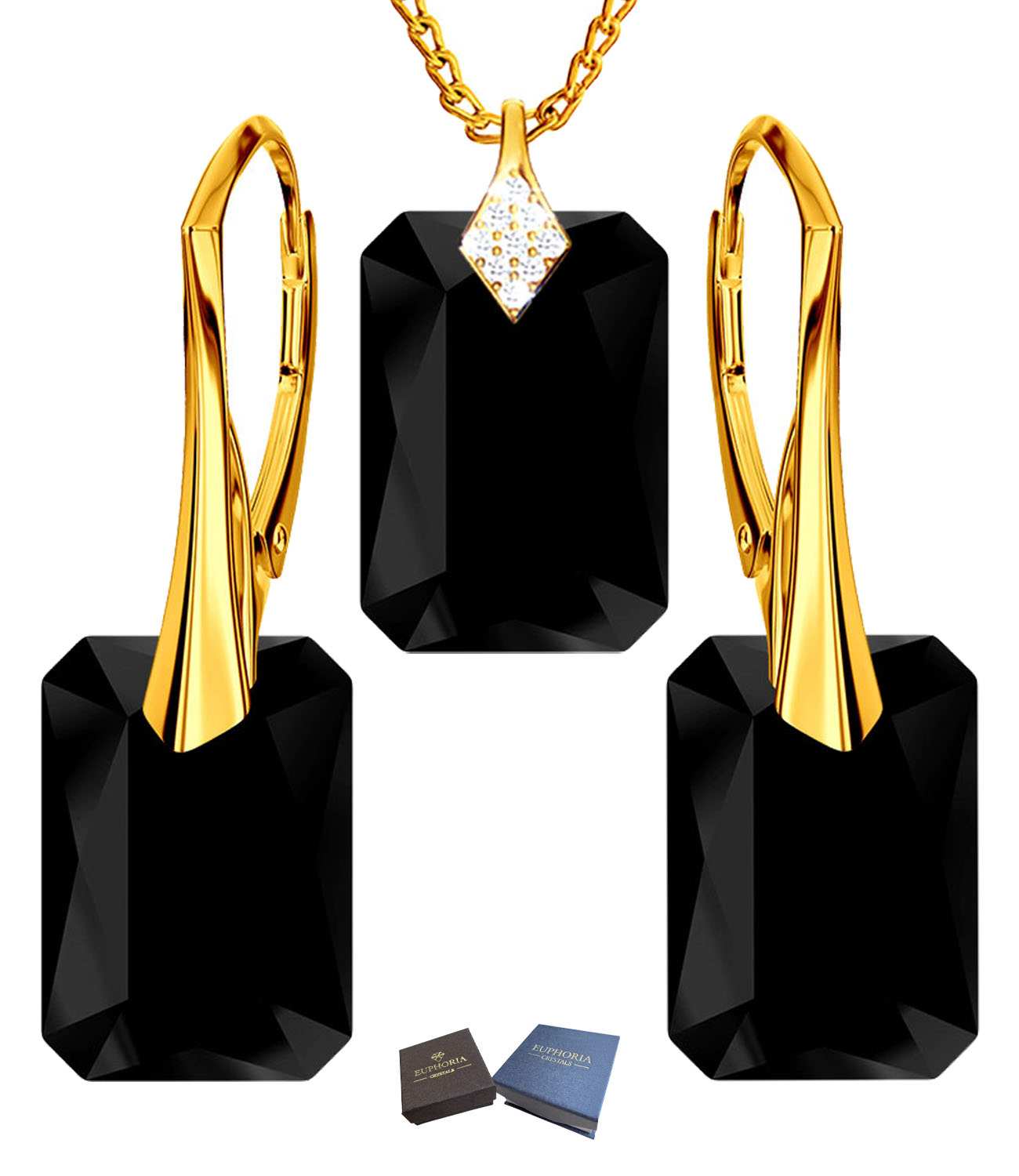 Sada šperků Zlaté Stříbro 925 Náušnice Náhrdelník jako Dárek pro maminku