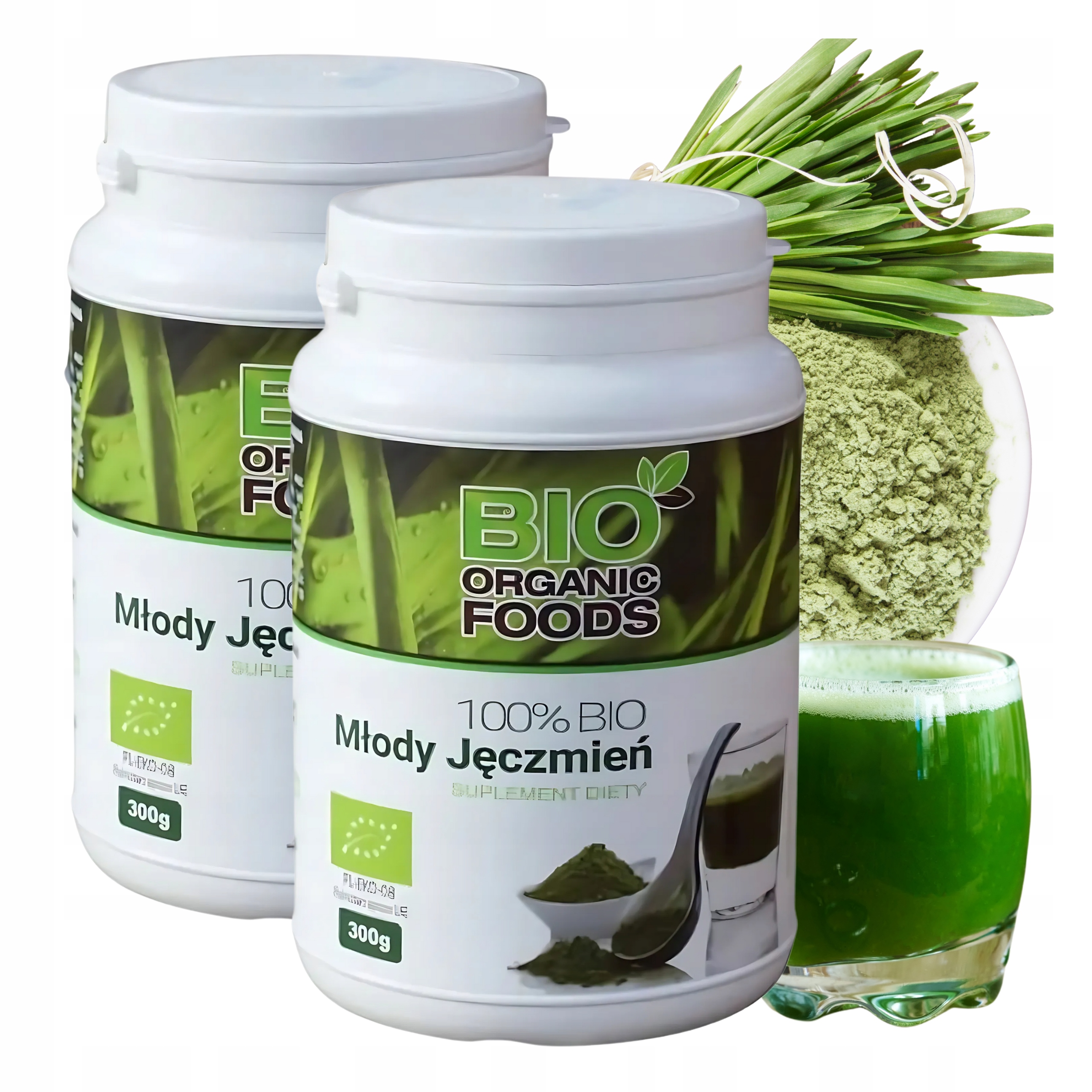 Mladý ječmen Bio Organic Foods prášková ekologická šťáva 300 g