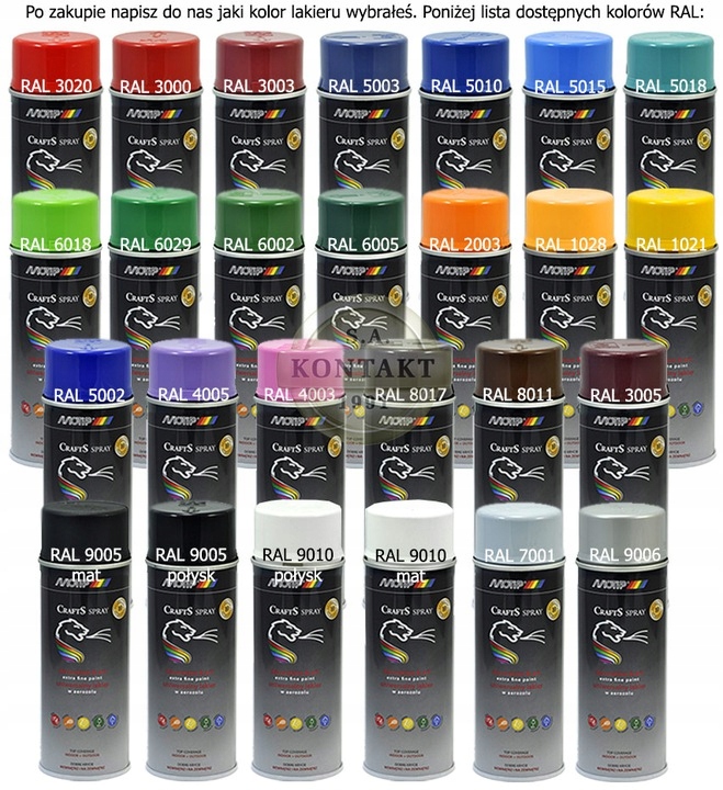 

Lakier uniwersalny Motip Craft spray różne