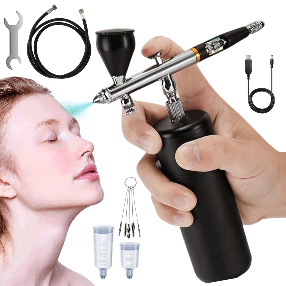 Elektrický Dvouakční Airbrush 3 Kelímky 10 20 40CC Pro Modely A Sochy 750MAH