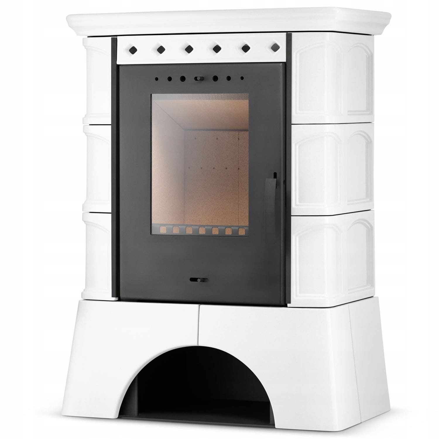 Volně stojící kachlová krbová Kamna Atol 10 kW, barva slonové kosti