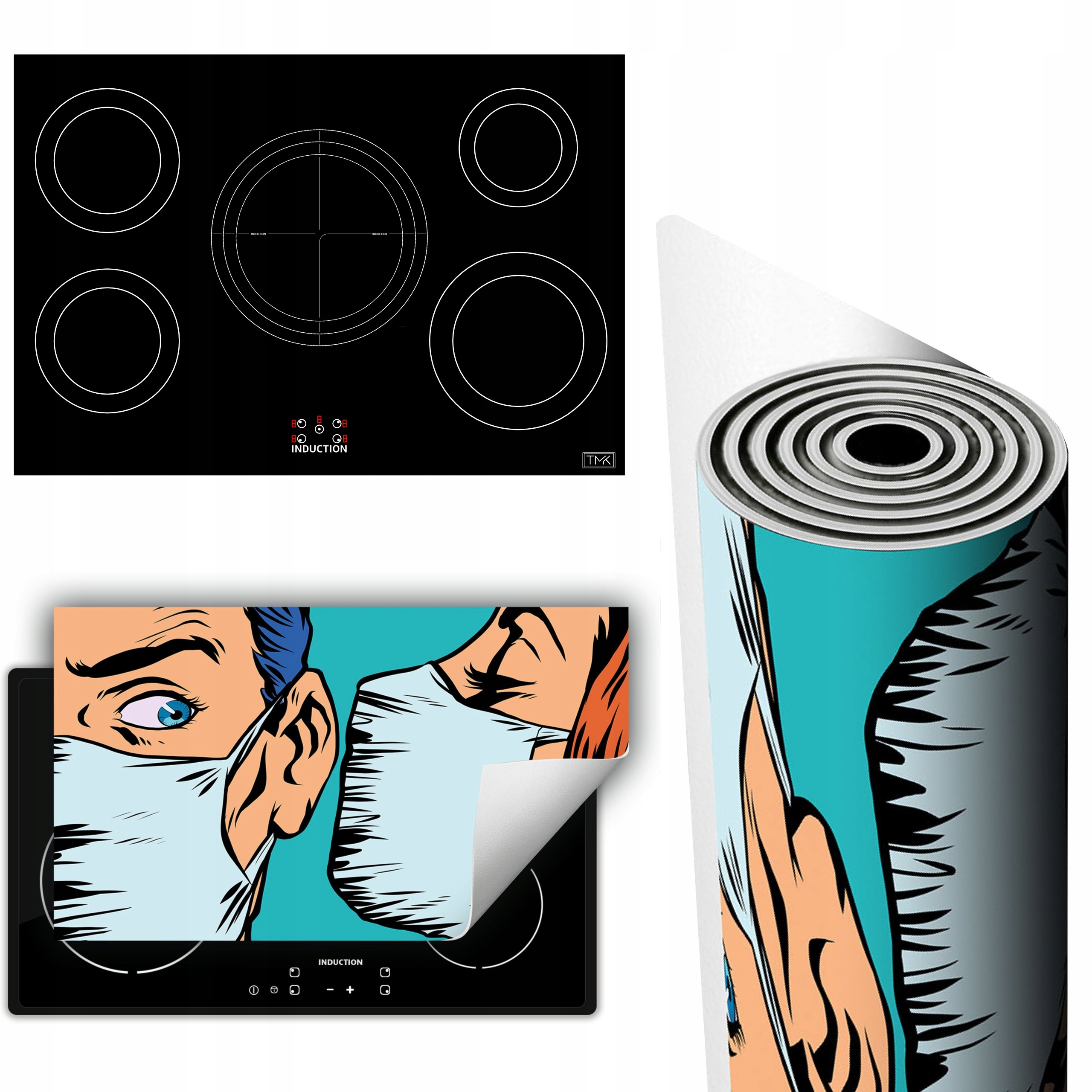 Vinylová Podložka Na Ochranu Kuchyňské Desky 90x52 pop art. Maska