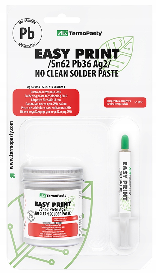 Pasta lutownicza AG Termopasty Easy Print Sn62Pb36Ag2 250 g