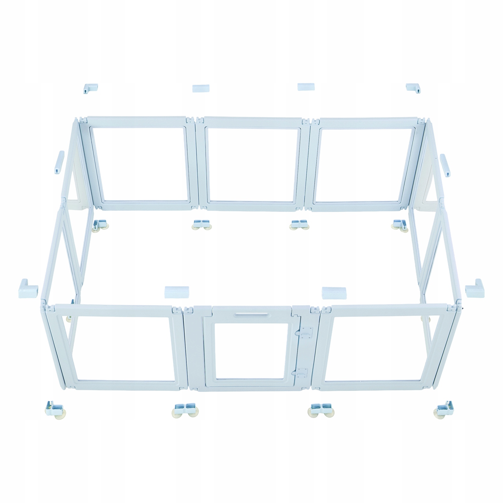 Levně SucceBuy Klec pro štěňata L 193x124,5x76,5 cm s okny pro velké psy