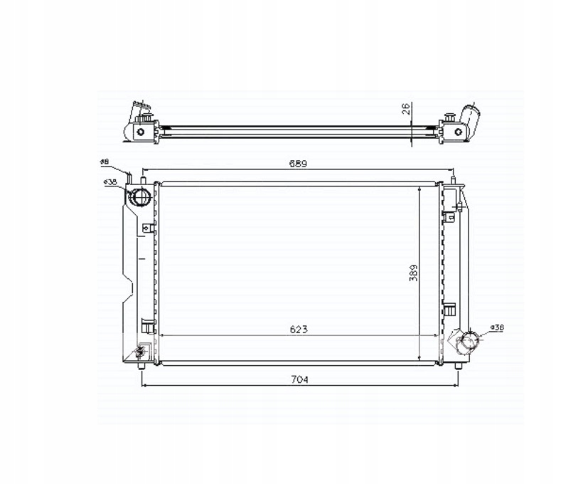 Chłodnica wody TOYOTA AVENSIS T25 04.03-