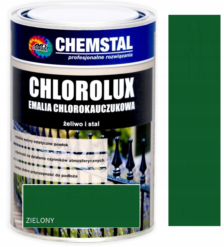 Chemstal Chlorolux Emalia Chlorokauczukowa Na Stal Zielony 5L