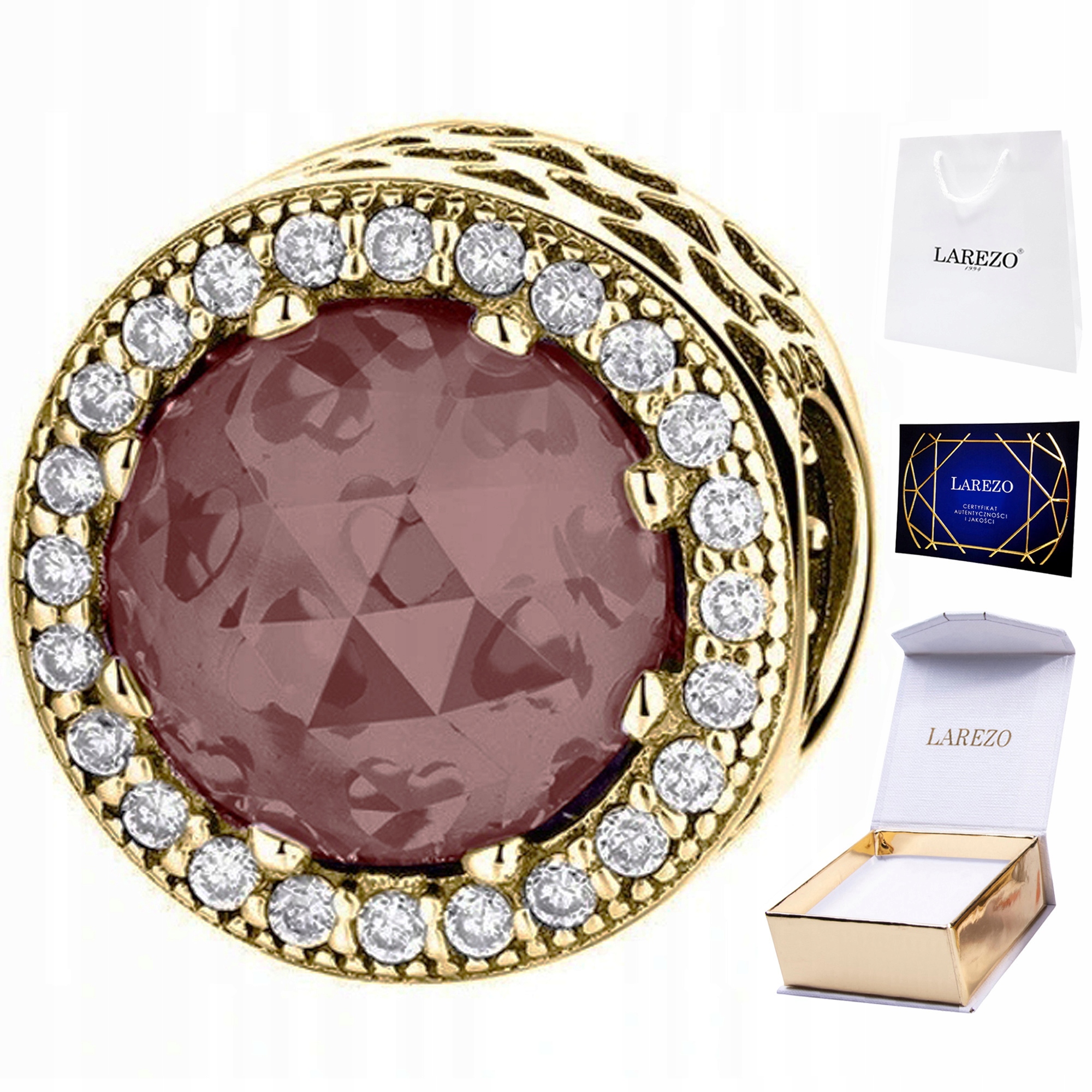 Charms Zlatý Kulatý korálek Klenot Kámen s zirkony Lesklé Zirkony