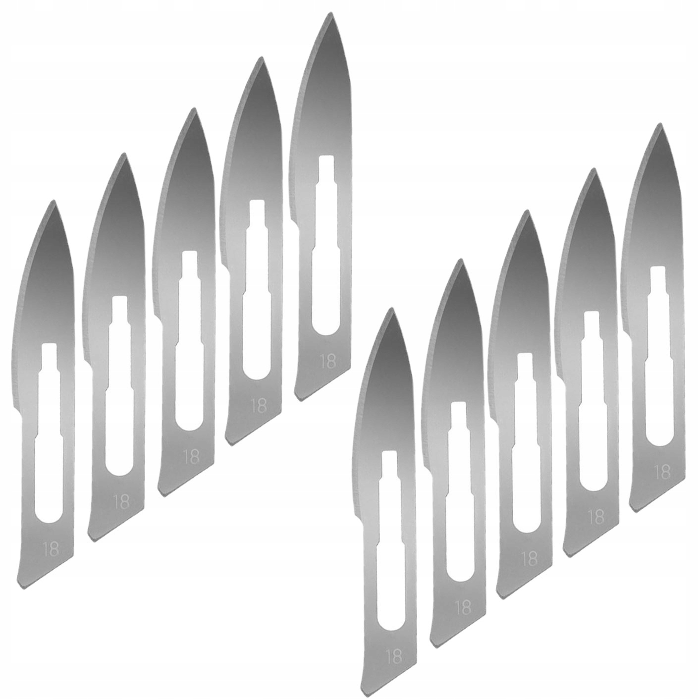 10x ostrze #18 wymienne do skalpela do pięt i rzęs