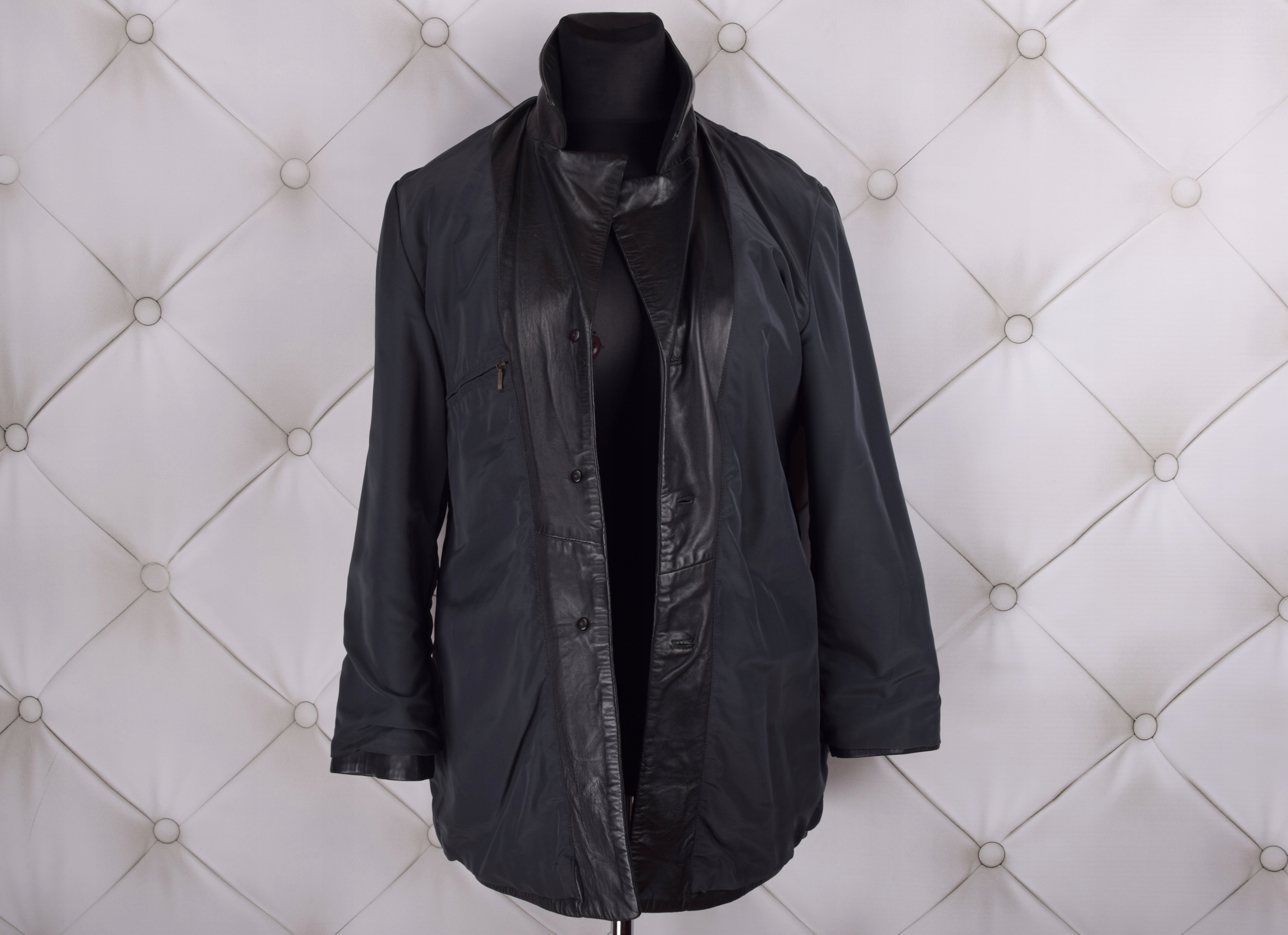 9587 KRÓTKI ZIELONY PŁASZCZ MIĘKKA SKÓRA NAT 42/XL Płeć kobieta