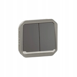 Nové Plexo Dvojitý podsvícený spínač s mechanismem Antracit Legrand 069806L