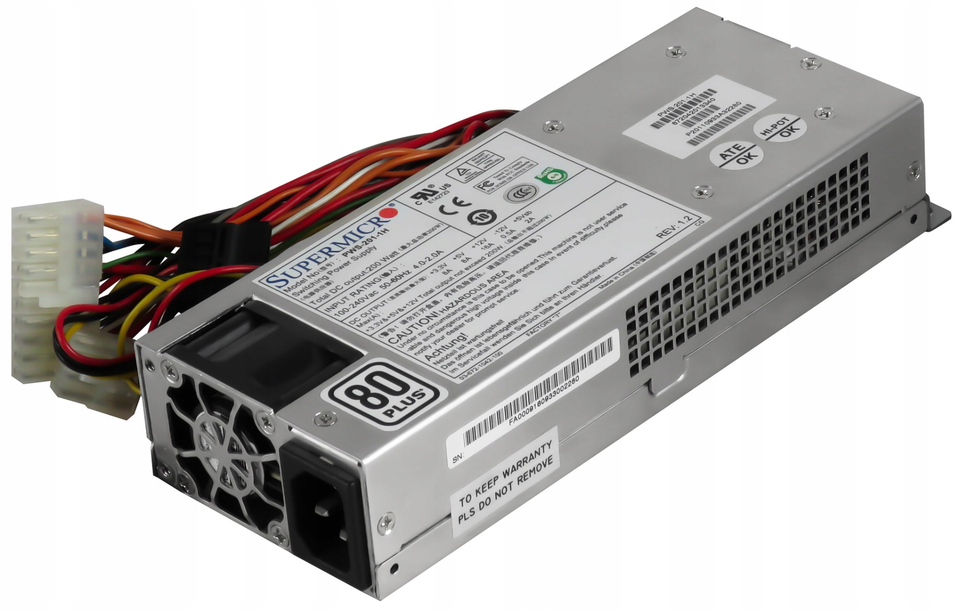 Supermicro PWS-201-1H 200W 1U 80 Plus Zdroj napájení