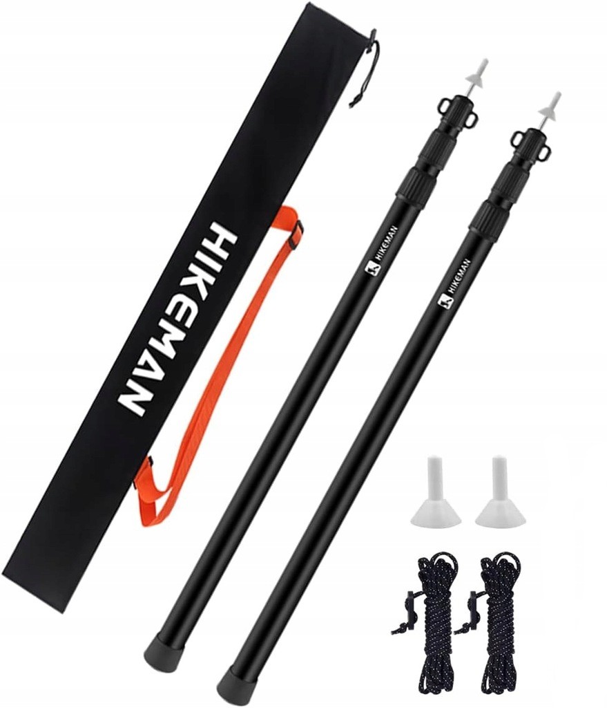 DRĄŻKI NAMIOTOWE TELESKOPOWE REGULOWANE 93-230 CM HIKEMAN ZESTAW 2SZT