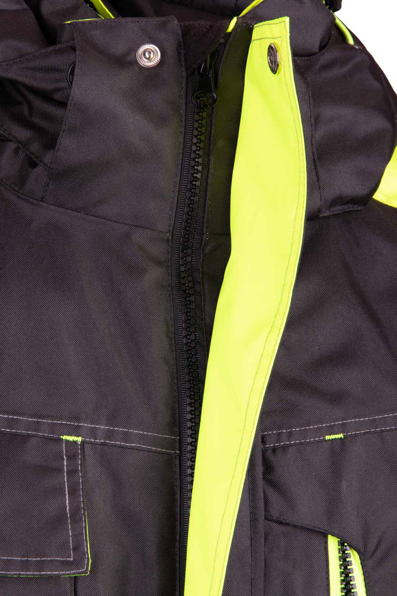 KURTKA ROBOCZA OCIEPLANA zimowa ODBLASKOWA kaptur Model CLSW