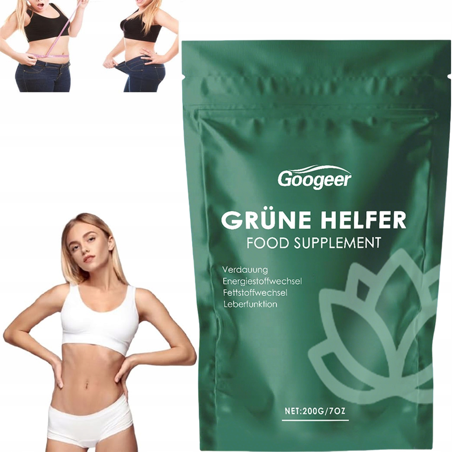 200 g proszku detoksykującego Green Helper Wspomaga trawienie