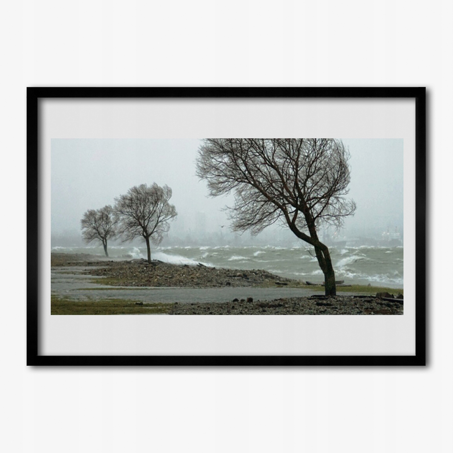 Nástěnný obraz s rámečkem Moře bouře vlny 100x70 cm