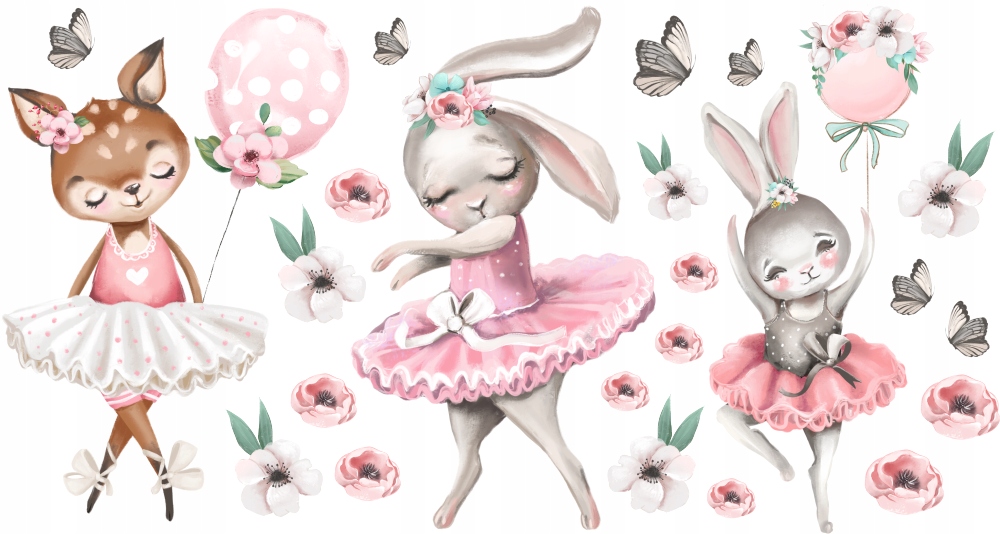 

Króliczki Balony Naklejki Na Ścianę MIX 23SZT.