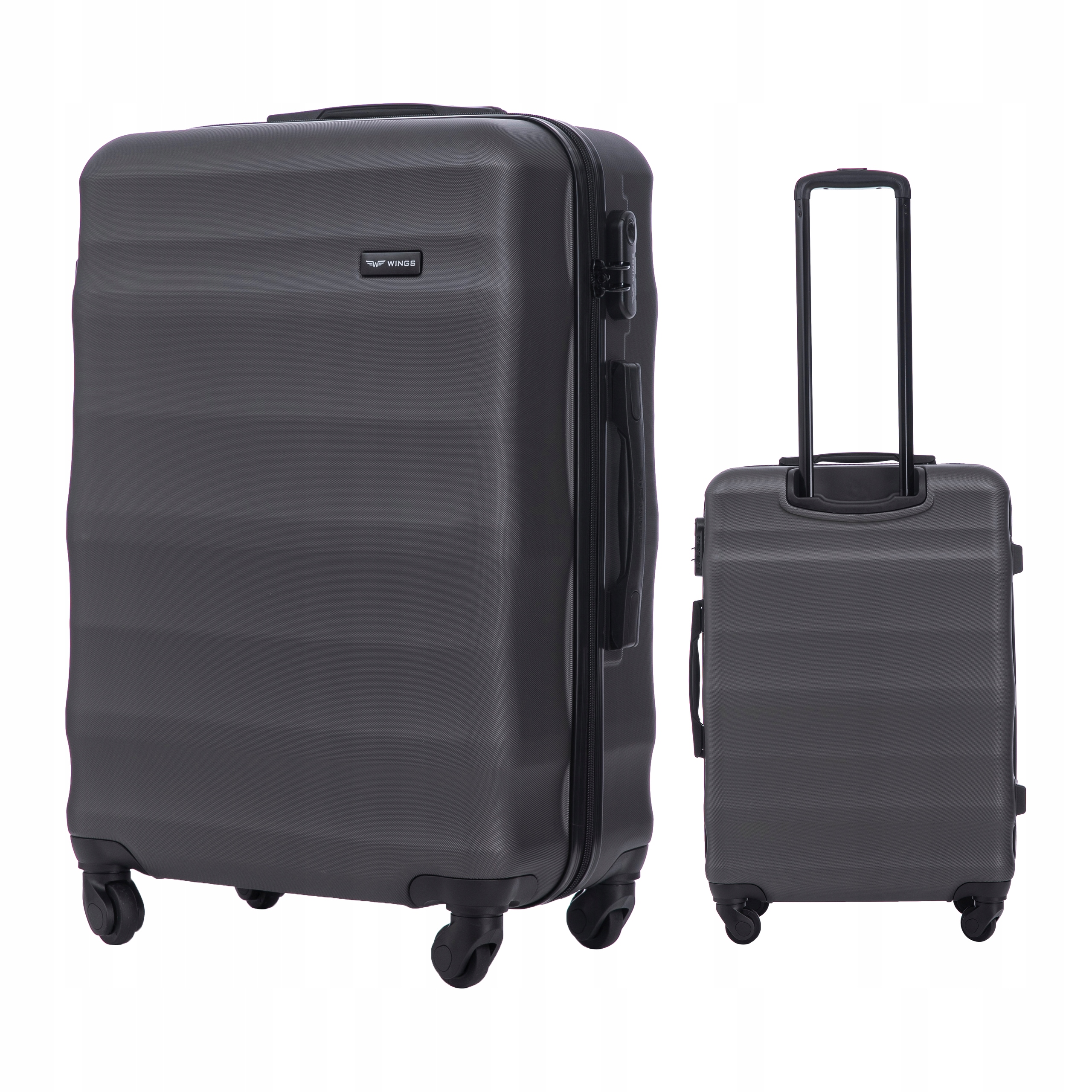 Střední kufr na 4 kolečkách do letadla, tvrdé cestovní zavazadlo z Abs Wings