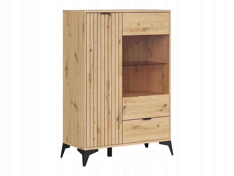 Witryna Lamea 90 cm z 2 drzwiami i szuflad? d?b artisan