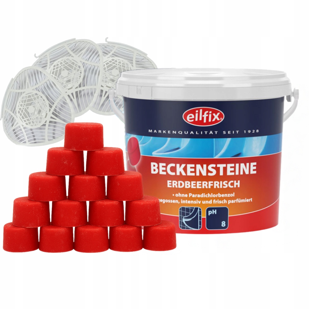 Levně Vonné kostky do pisoáru Eilfix a 3 sítka Jahoda vůně