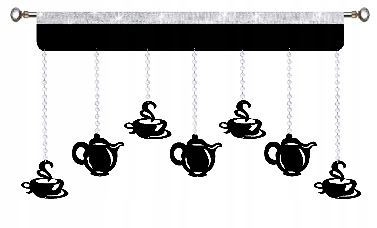 

Firana kuchenna ażur Girlanda Glamur kawa 200 cm