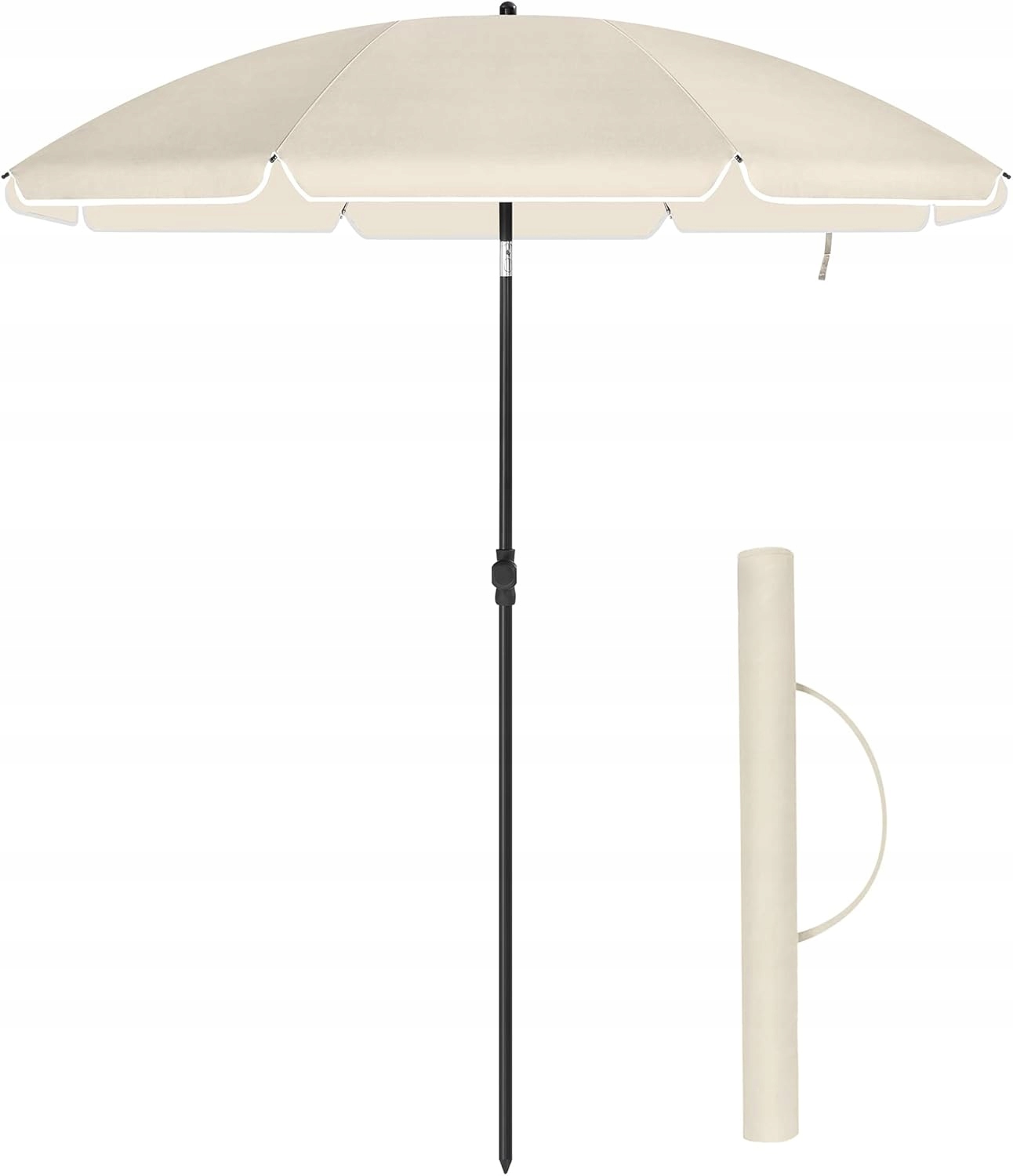 Zahradní Plážový Slunečník Ø160 CM Ochrana Uv Upf 50+