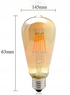 Żarówka LED ST64 E27 Filament 2300K 8W barwa ciepł Marka inna