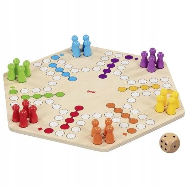 Ludo Drewniana Gra Planszowa Chińczyk Goki