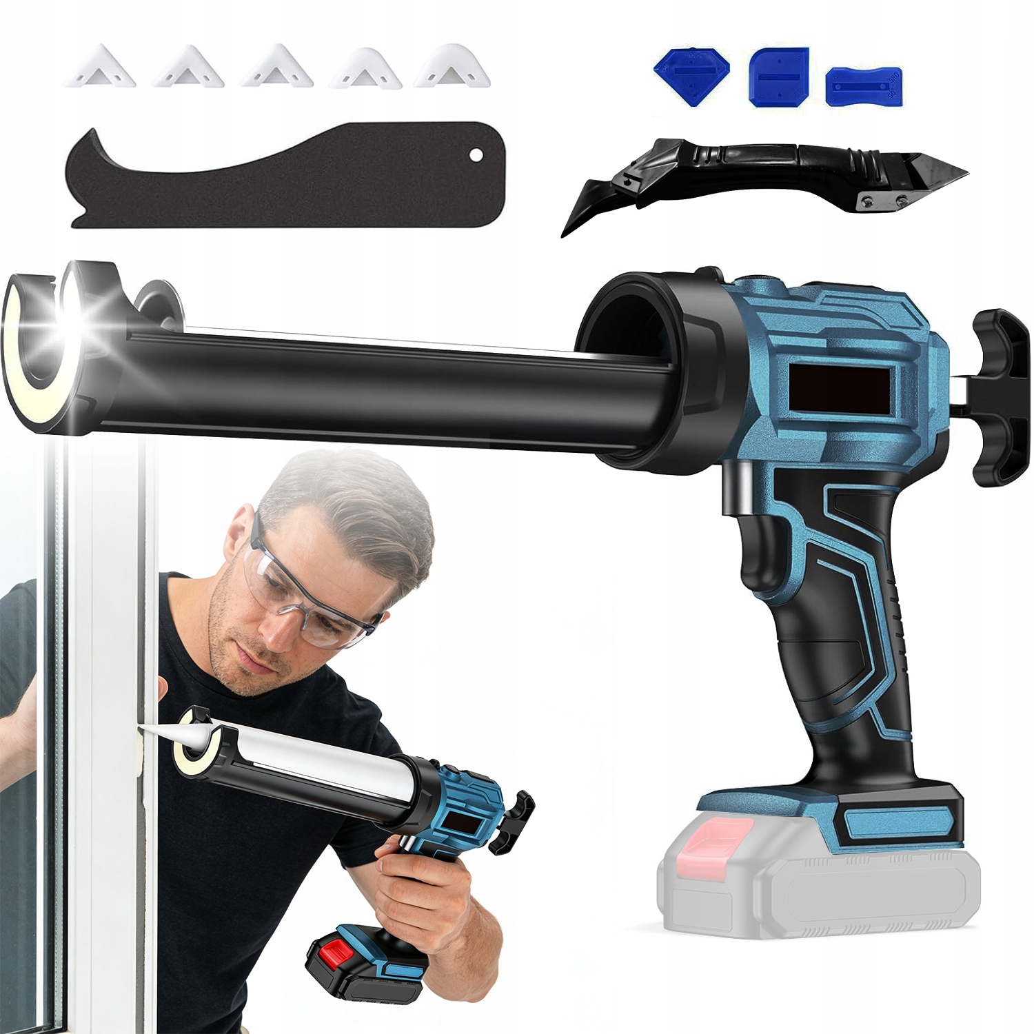 Elektrická Silikonová Pistole 4-STUPŇOVÁ Regulace Bez Kapání Led 280-330 ML