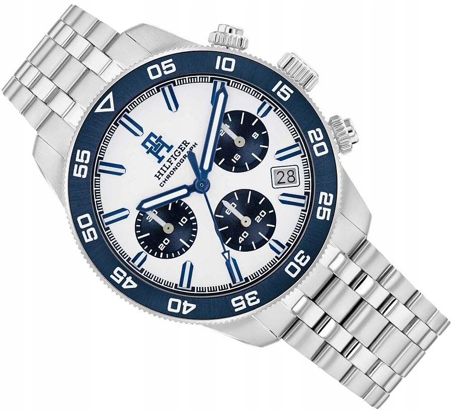 Pánské Hodinky Tommy Hilfiger 1792157 Módní, Tříbarevné, Chrono S Datou, Ocelové
