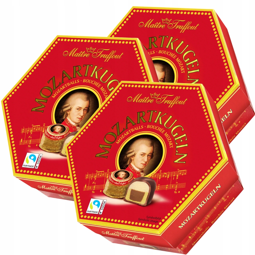 MaitreTruffout Mozartkugeln Luxusní pralinky s marcipánem 3x300 g