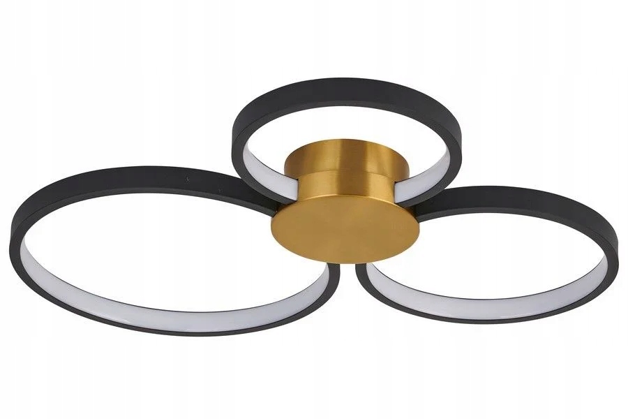 Moderná stropná Led lampa čierna zlatá do spálne a obývačky 3 body Reality