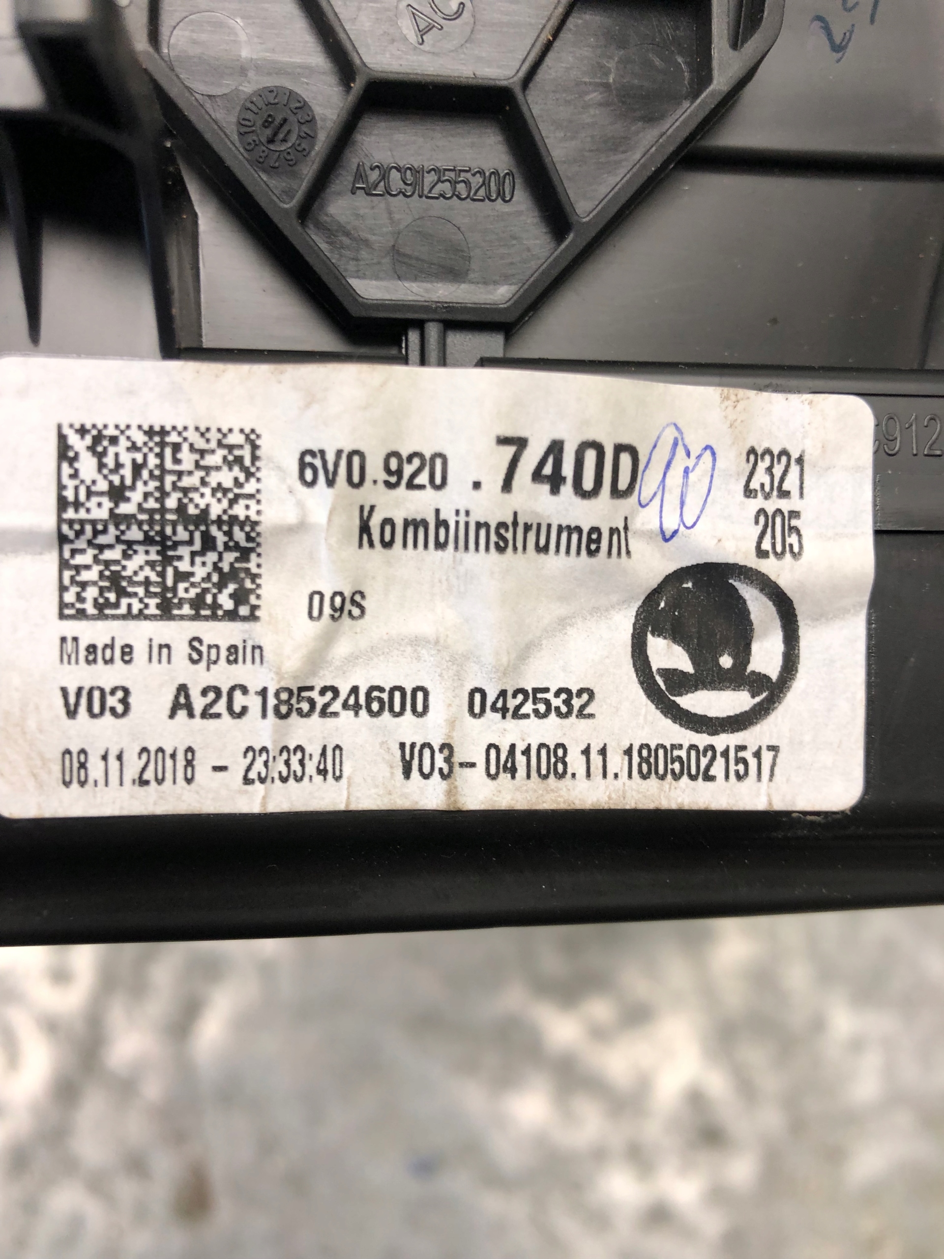 dials dials SKODA FABIA III 6V0920740D EUROPA