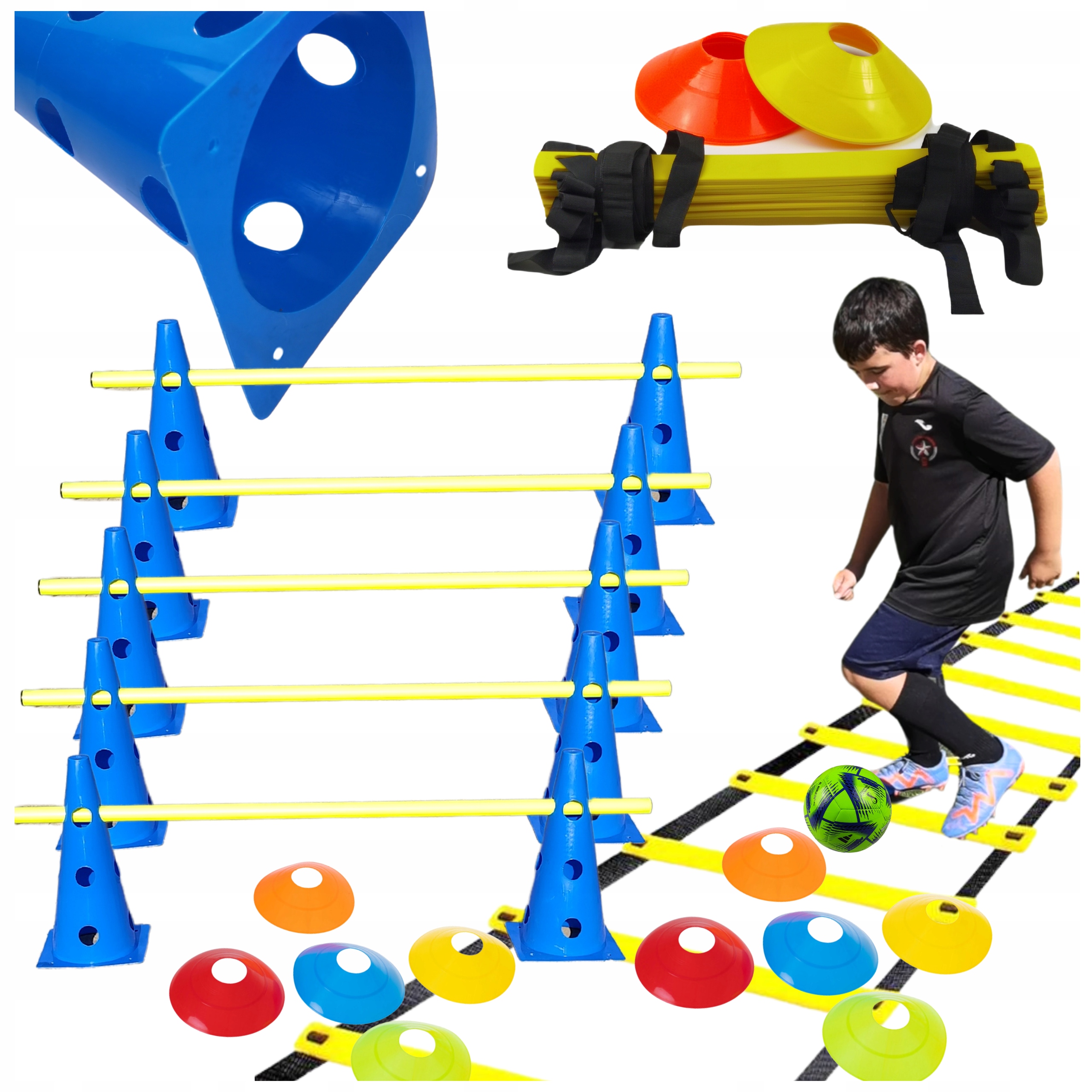 Piłkarski zestaw treningowy szkoły , przedszkola 27w1 Pachołki tyczki