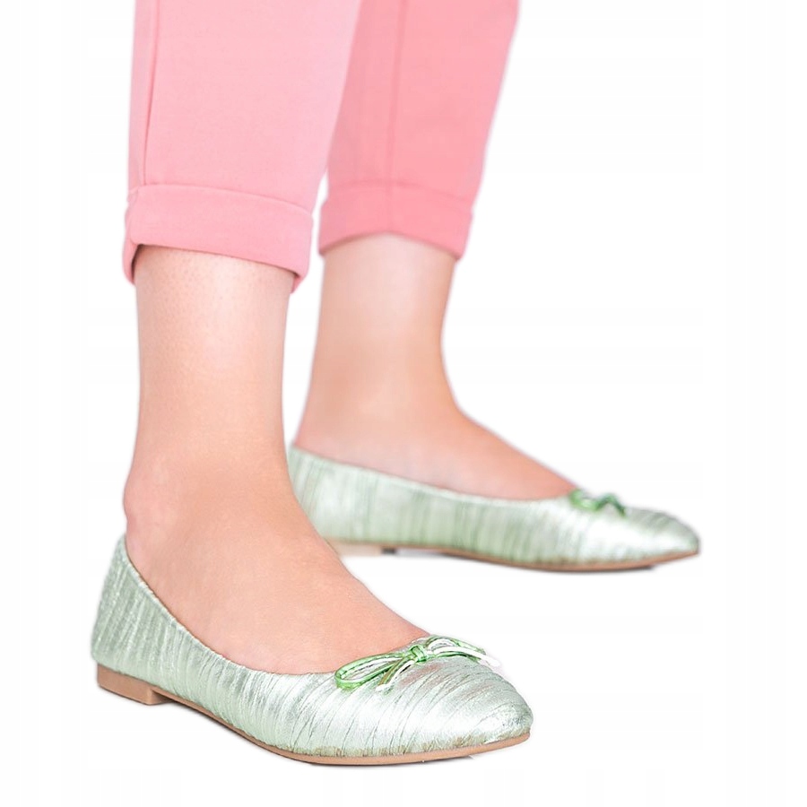 

Zielone Skóra ekologiczna Buty Baleriny r.39
