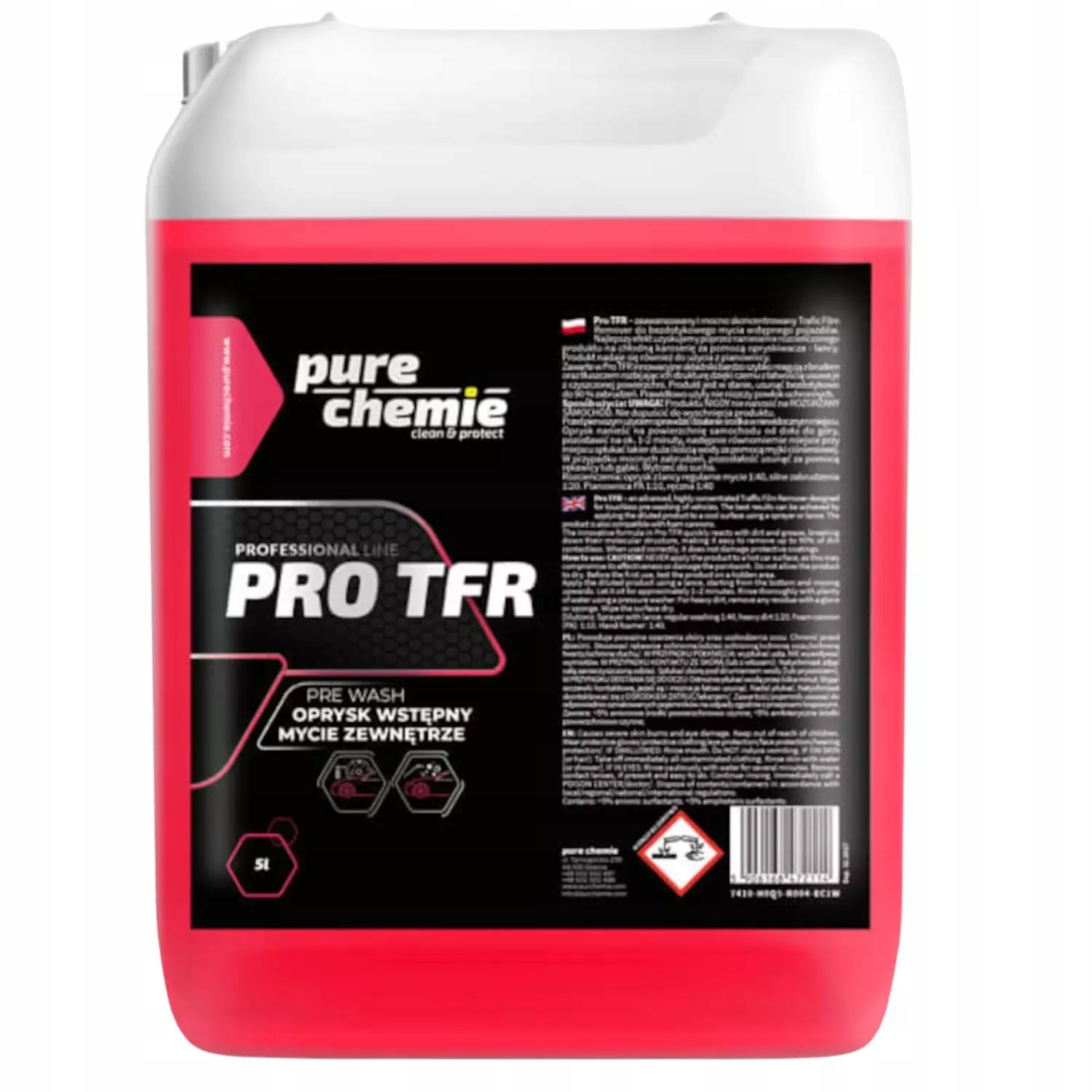Pure Chemie Pro Tfr 5L skutecznie usuwa brud drogowy