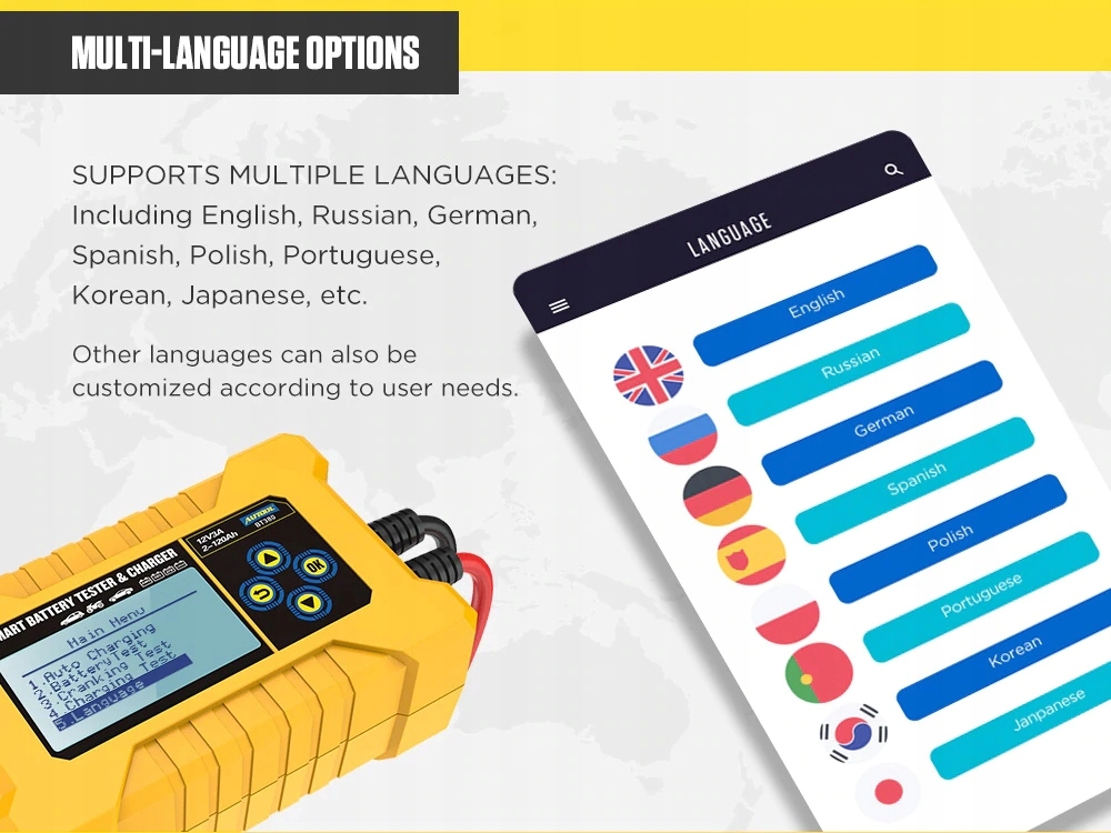 TESTER i PROSTOWNIK LADOWARKA DO AKUMULATOROW 12V Rated voltage 12 V