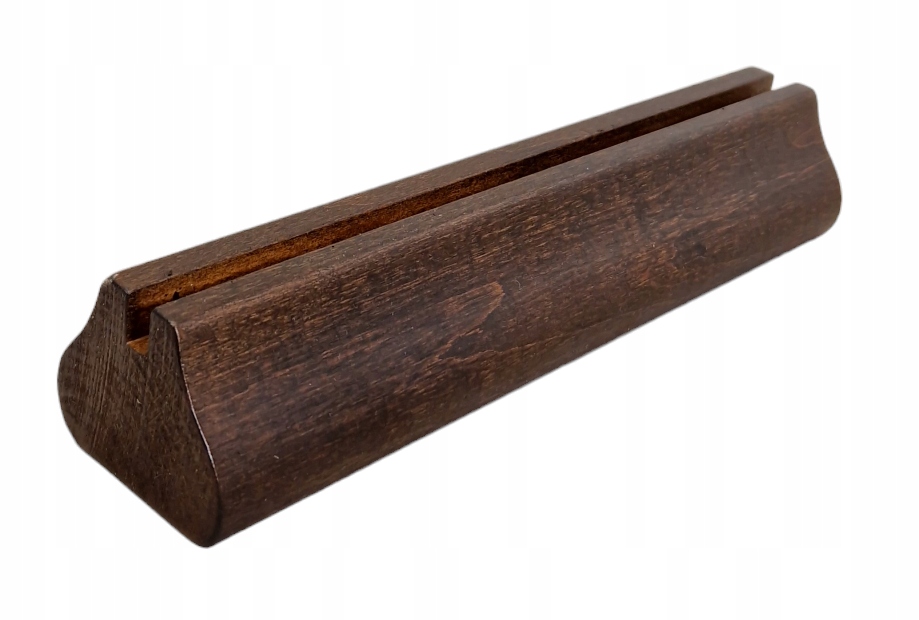 Tabliczka STOJAK INFORMACYJNY drewniany NA STOLIK dwustronny A4 ciemny brąz Szerokość produktu 21 cm