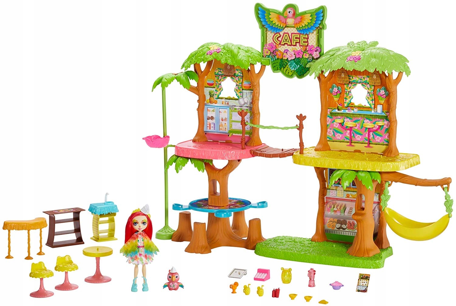 ENCHANTIMALS TROPIKALNA KAWIARENKA LALKA AKCESORIA Seria brak