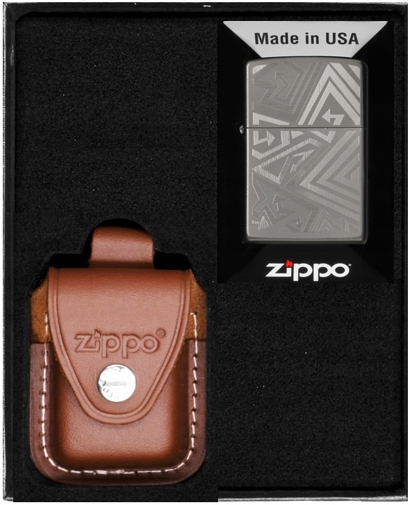 Sada Zippo Zapalovač Lined Arrows Design Dárkový No2
