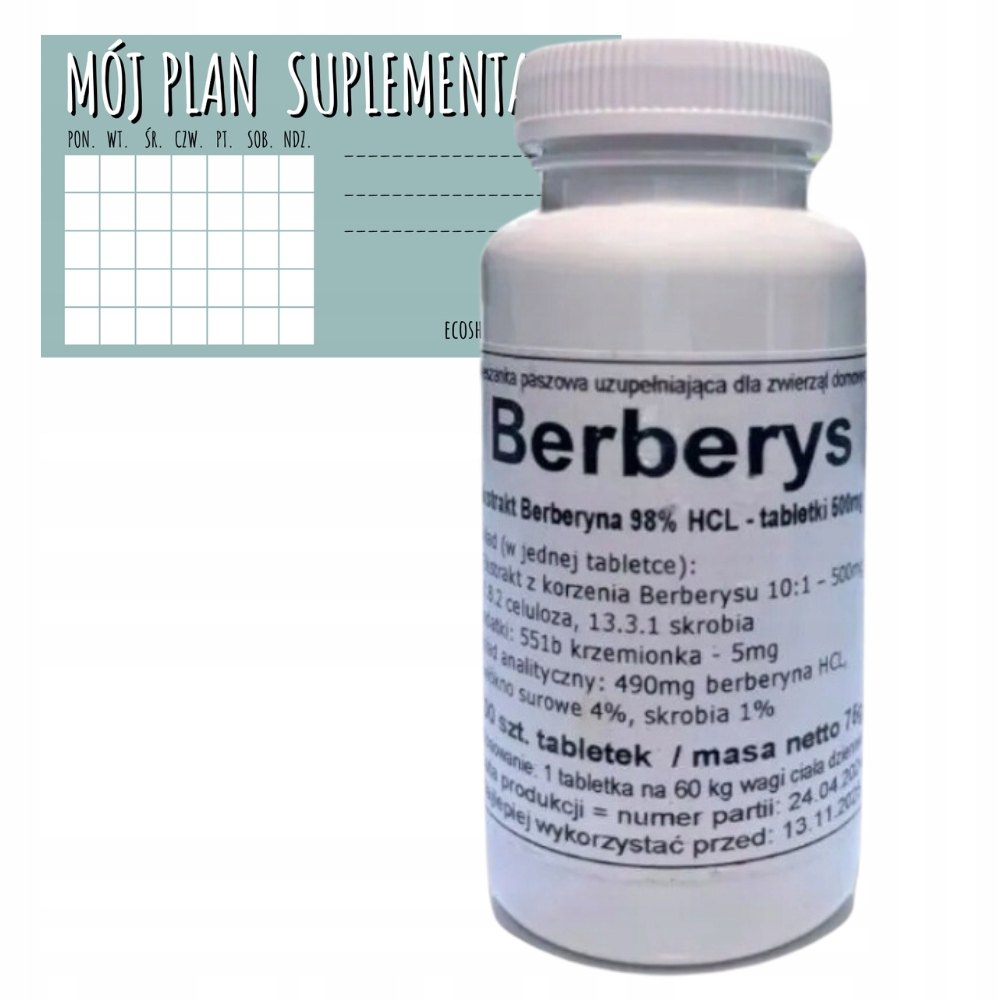 Podkowa Berberys Ekstrakt Berberyna Hcl 98% Cukier Trawienie Regeneracja