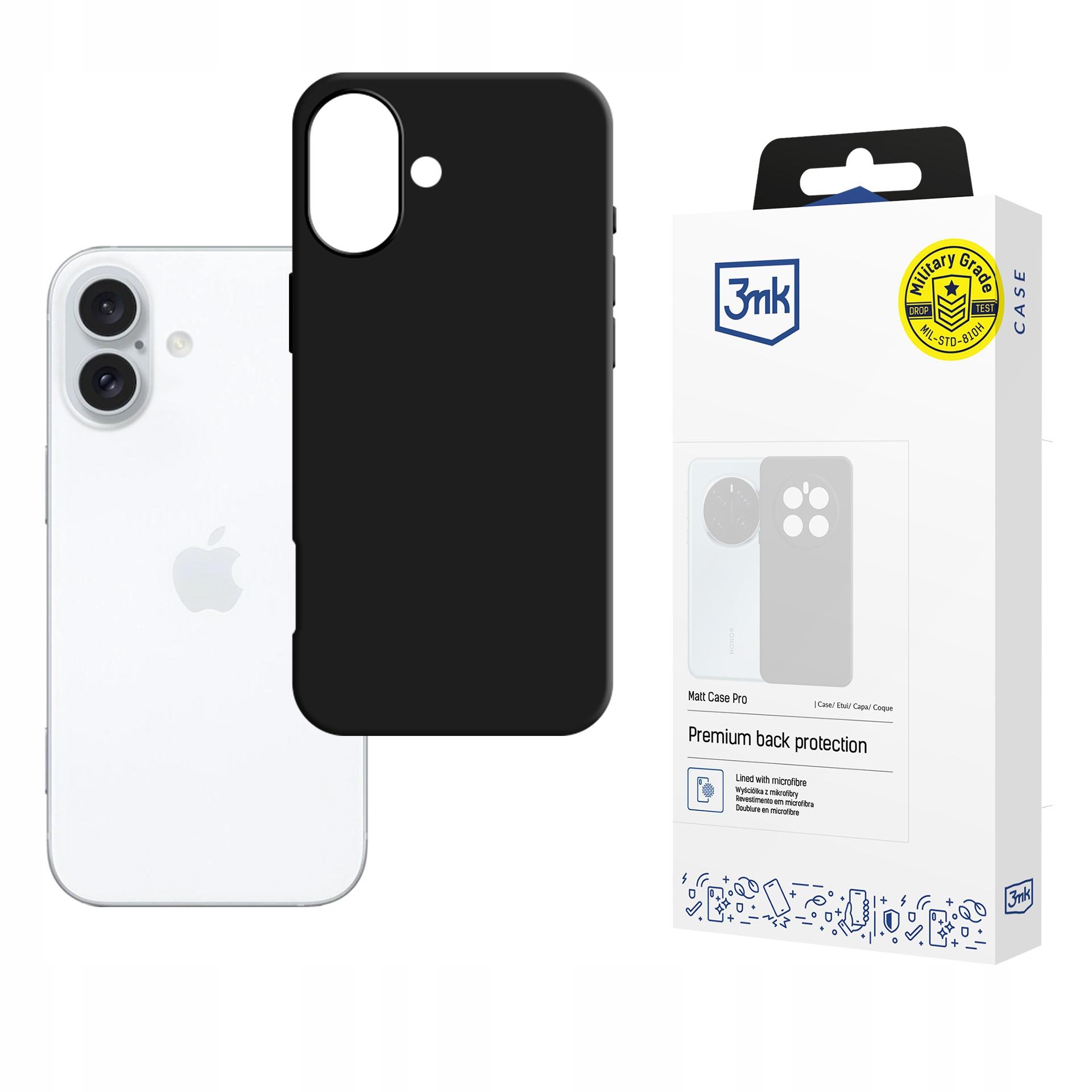 Etui 3mk Matt Case Pro na Apple iPhone 16 Plus czarne 3mk Protection